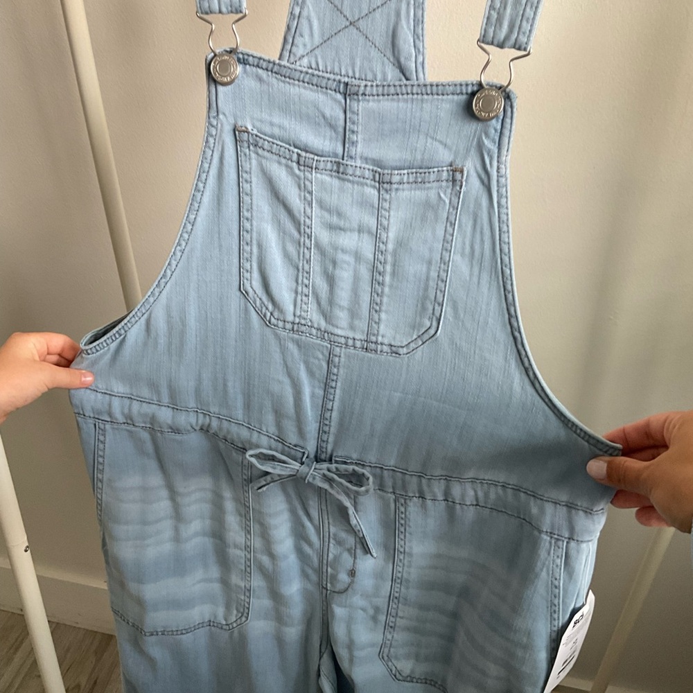 Time and Tru Blue Jumpsuit with Tie Waist - Picture 6 of 6